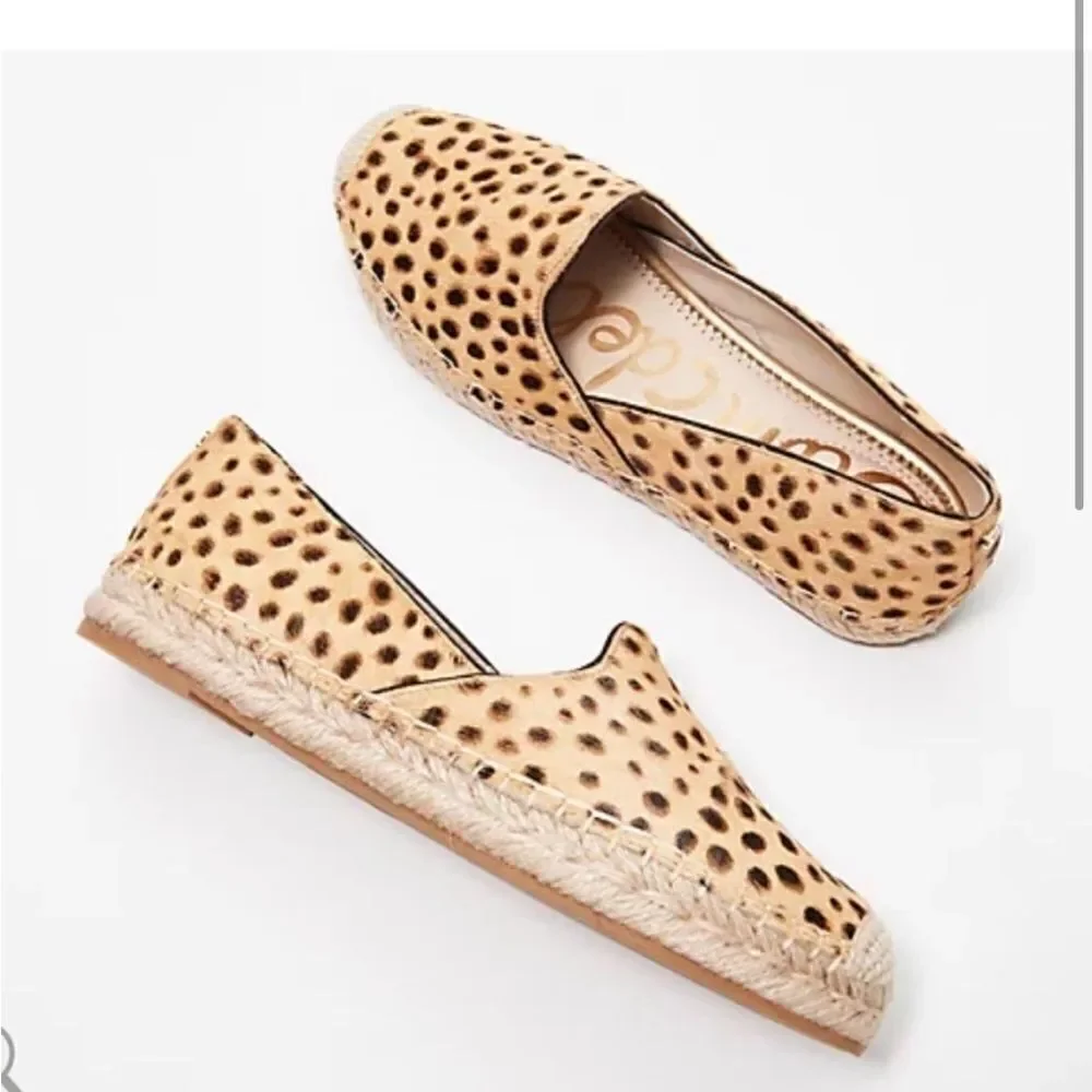 Sam‎ Edelman Kesia Espadrilles in Leopard with Jute Soles Size 6 NWOB